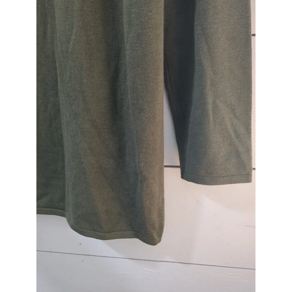 Elie Tahari L cashmere blend green tunic sweater fall winter boho coastal